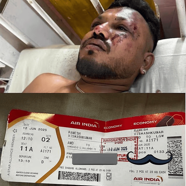 皇冠体育App下载_印航空难一名幸存者从残骸中走出皇冠体育App下载，母公司为每名死者赔一千万卢比